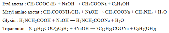 Phản ứng giữa Metyl Aminoaxetat và NaOH
