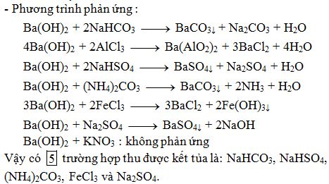 Phản ứng giữa NaHCO3 và Ba(OH)2 Dư