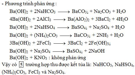 Phản Ứng Giữa NaHCO₃ Và Ba(OH)₂ Dư