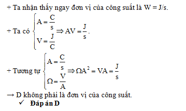 Đơn Vị Không Phải Đơn Vị Của Công Suất