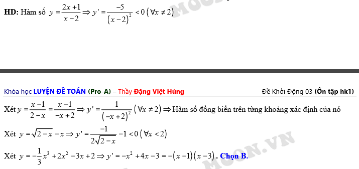 Hàm Số Đồng Biến Trên Một Khoảng