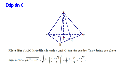 Thông tin về đường cao tứ diện đều