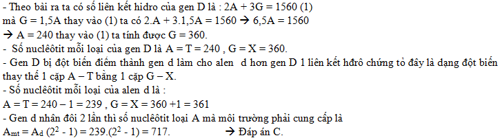 Gen D Có 1560 Liên Kết Hiđrô: Những Khám Phá Quan Trọng