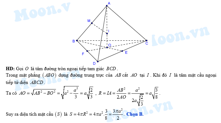 Diện tích mặt cầu ngoại tiếp tứ diện đều: Hướng dẫn chi tiết và ví dụ minh họa