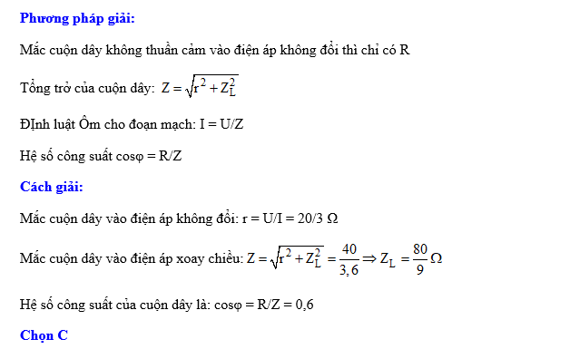 Cường Độ Dòng Điện Qua Cuộn Cảm