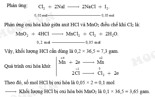 Tính khối lượng HCl bị oxi hóa bởi MnO2 - Hướng dẫn chi tiết và dễ hiểu