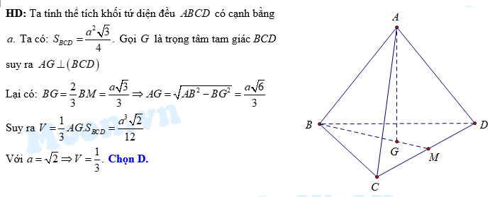 Thể Tích Khối Tứ Diện Đều Có Cạnh Bằng 3 - Hướng Dẫn Chi Tiết và Chính Xác